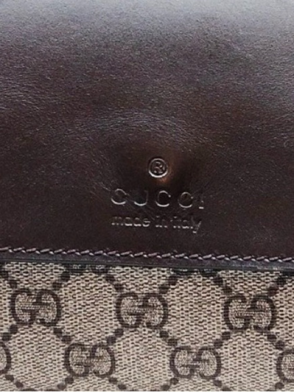 Gucci Brown Leather & GG PVC waist Bag - Picture 10 of 12